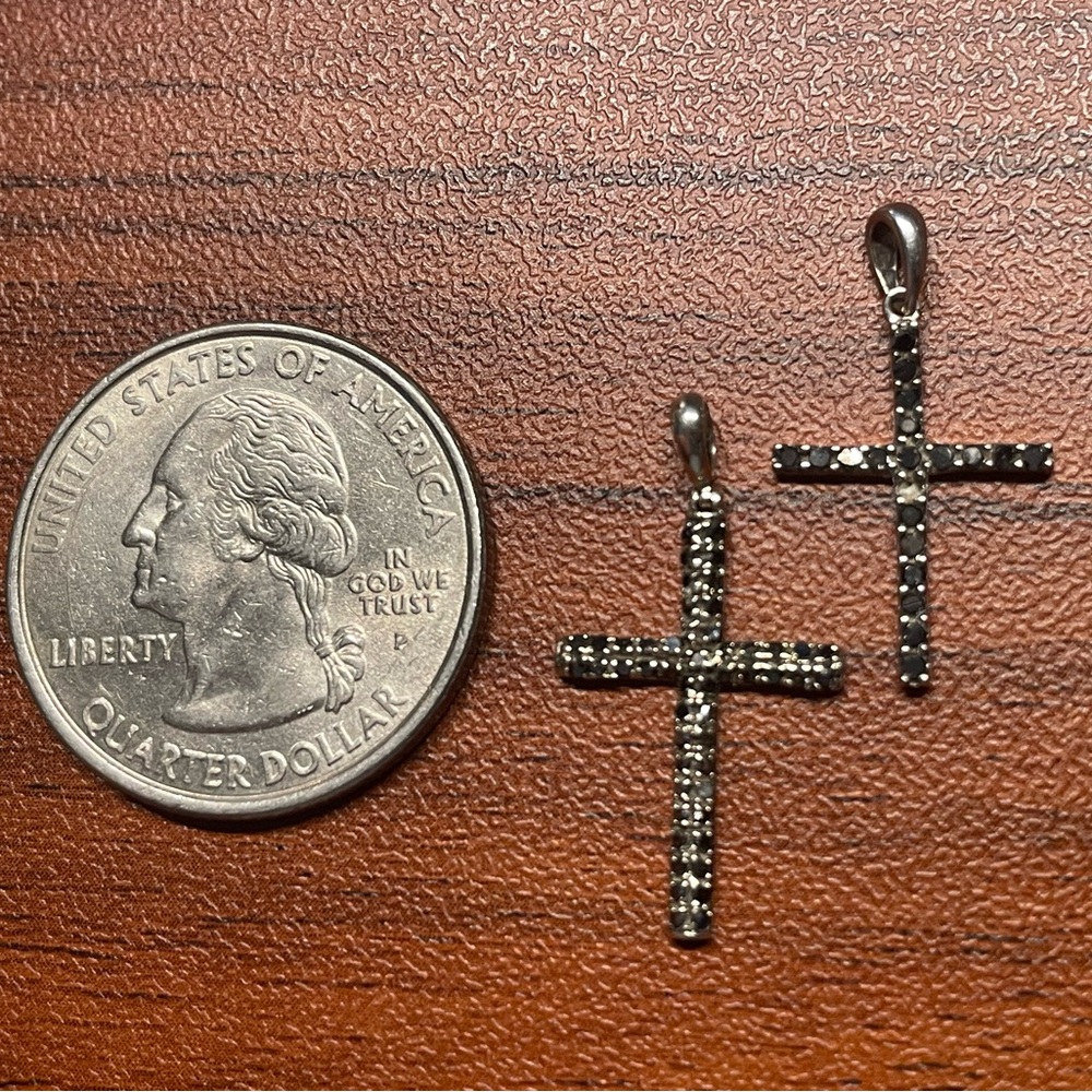 Black Pavé Diamond Cross pendants